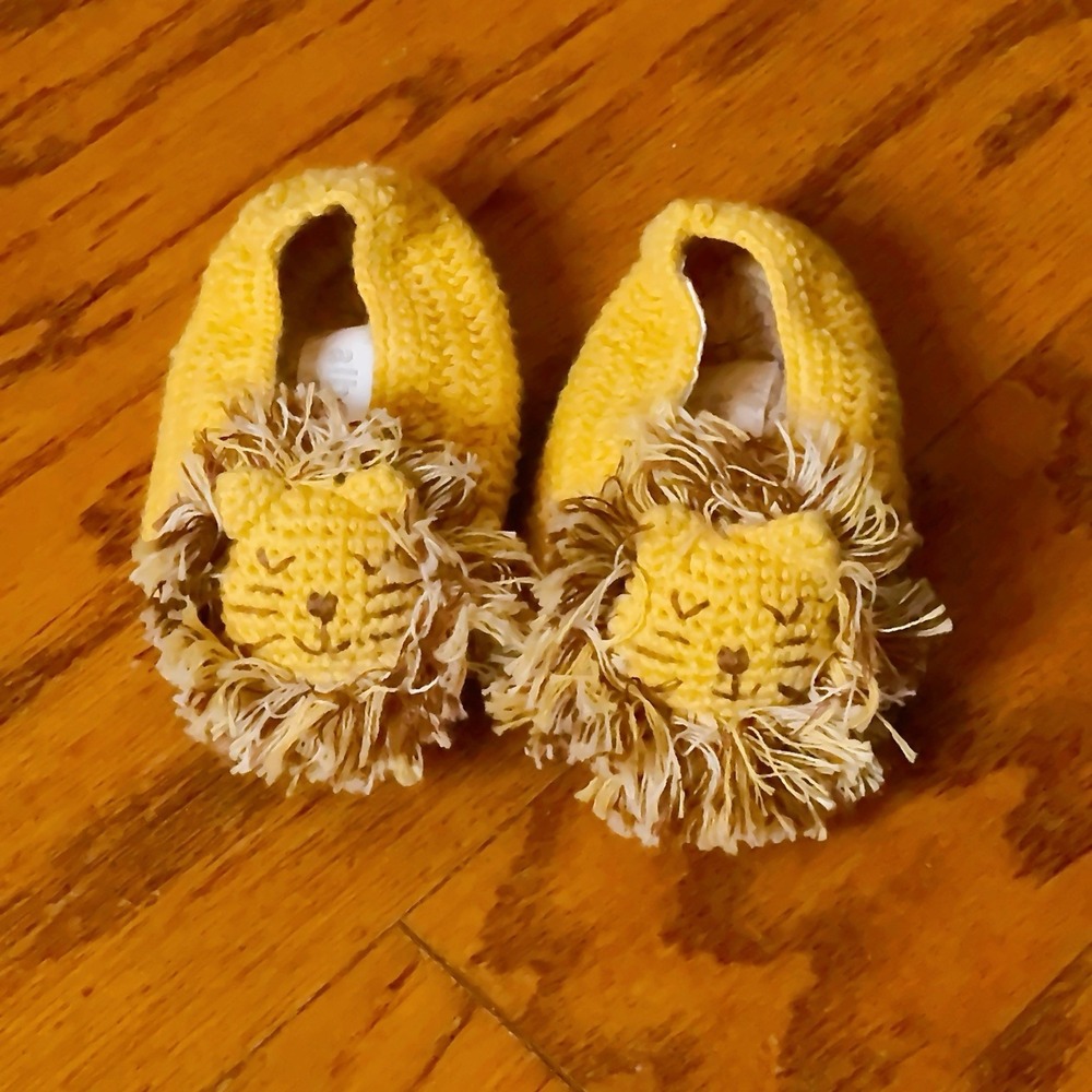 Albetta‎ Crochet Leo the Lion Baby Booties Organic Cotton 0–6M GUC